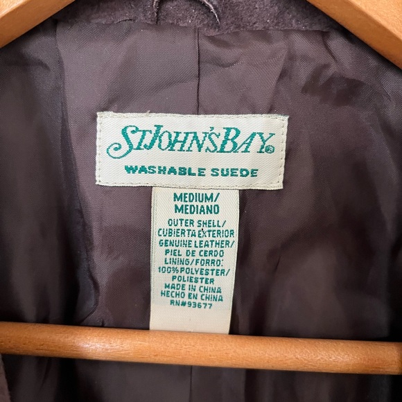 Vintage St. John's Bay Dark Brown Suede Jacket - Picture 4 of 8